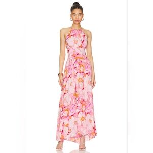 MinkPink Josie Maci Pink Floral Halter Maxi Dress Size L Sold at Revolve